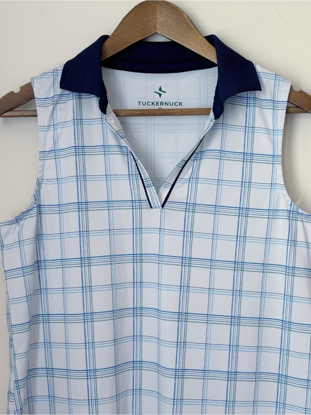 Tuckernuck Provincial Plaid Sleeveless Caroline Polo Shirt Medium Summer Golf - Picture 3 of 7